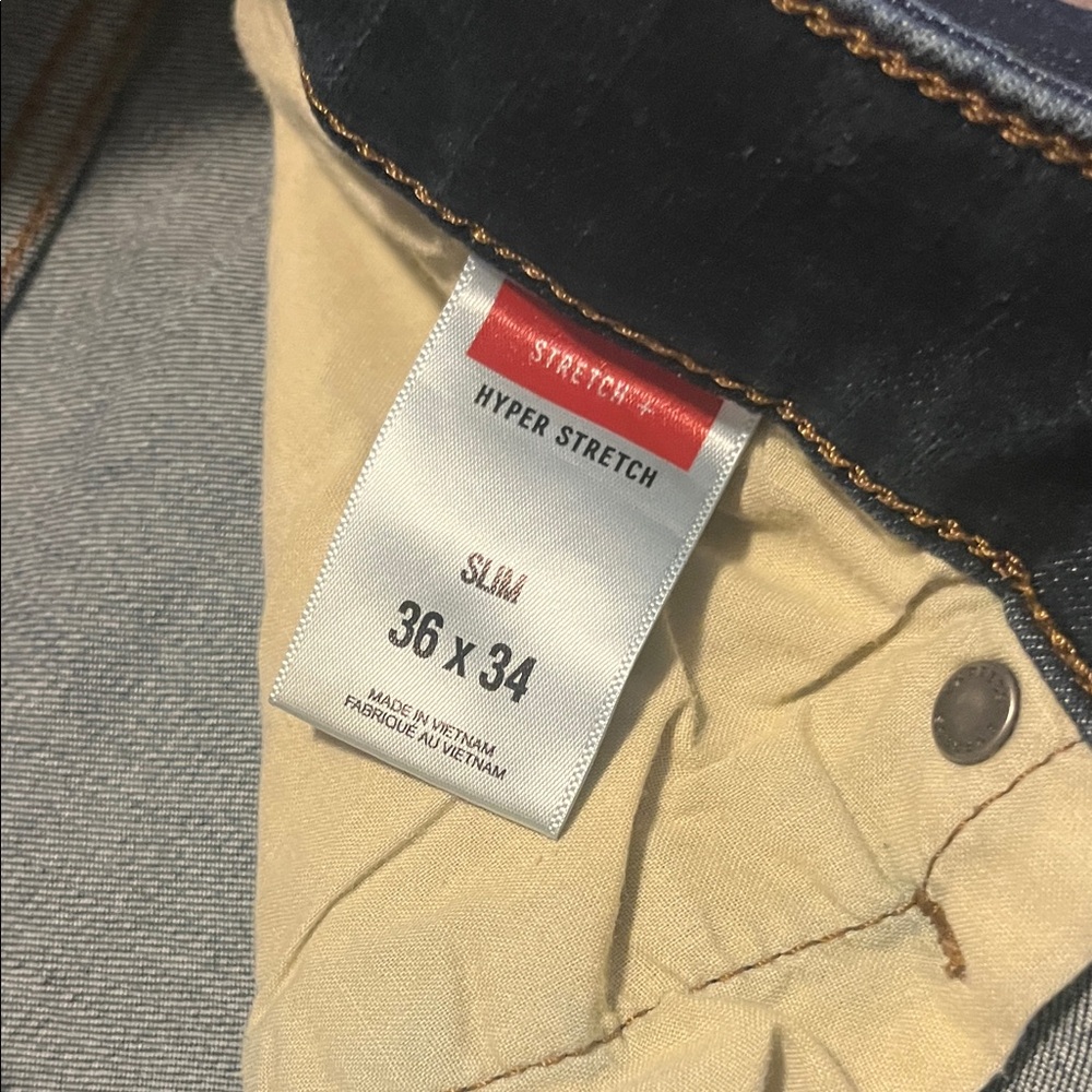 Express Men's Slim Jeans - Black and Tan